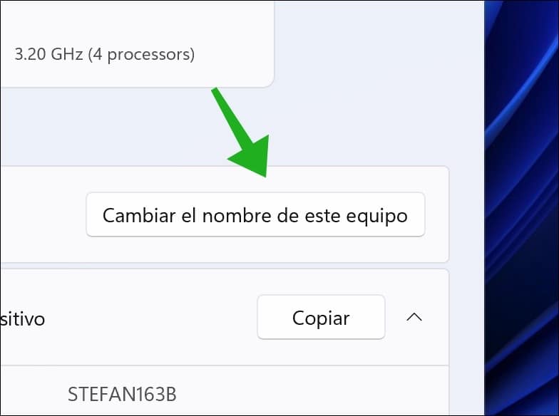 Cambiar el nombre de este equipo