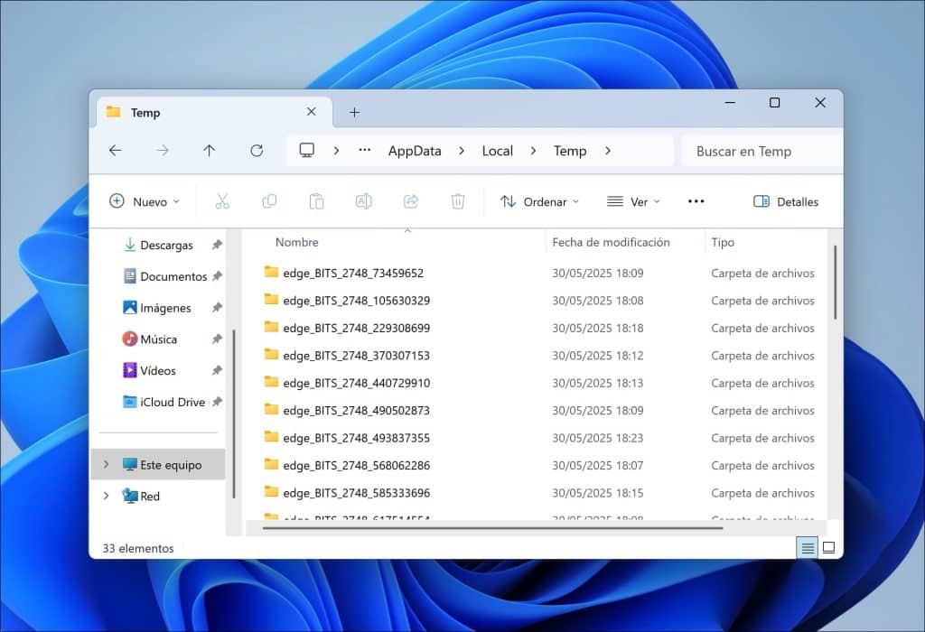 Eliminar archivos temporales