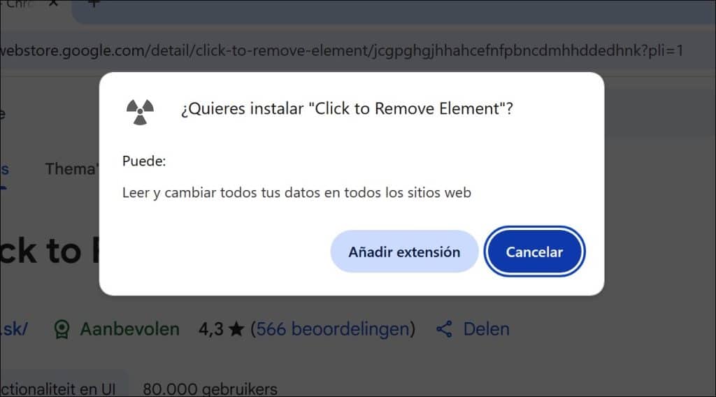 click to remove instalar