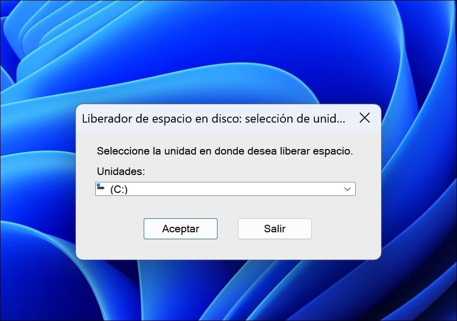 seleccione la unidad C