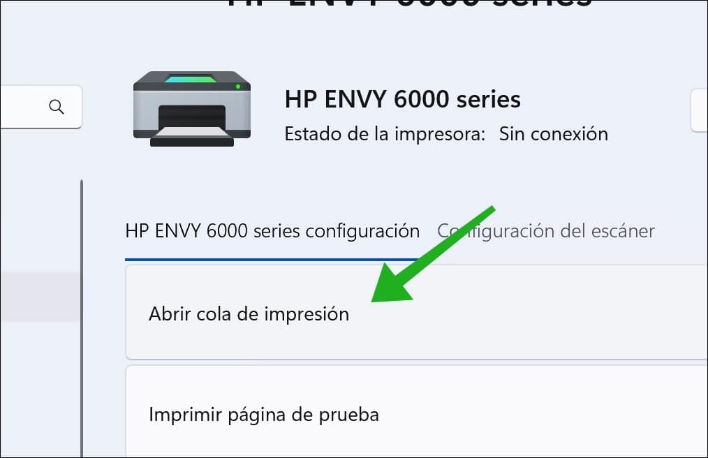 Abrir cola de impresión