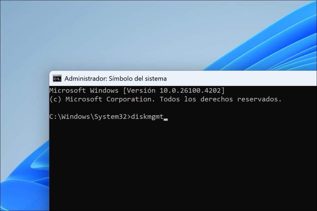 Abrir la administración de discos a través del símbolo del sistema, Terminal de Windows o PowerShell