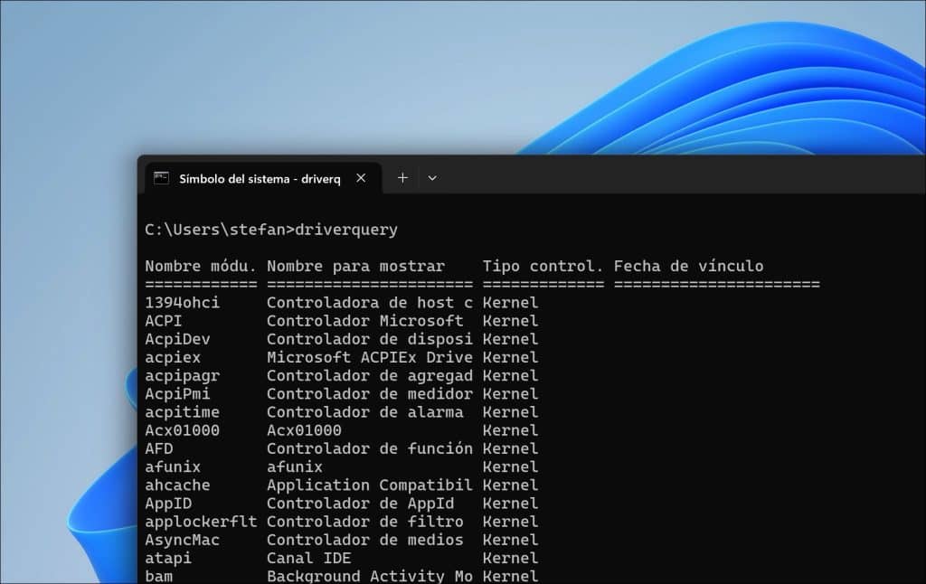 Lista de controladores