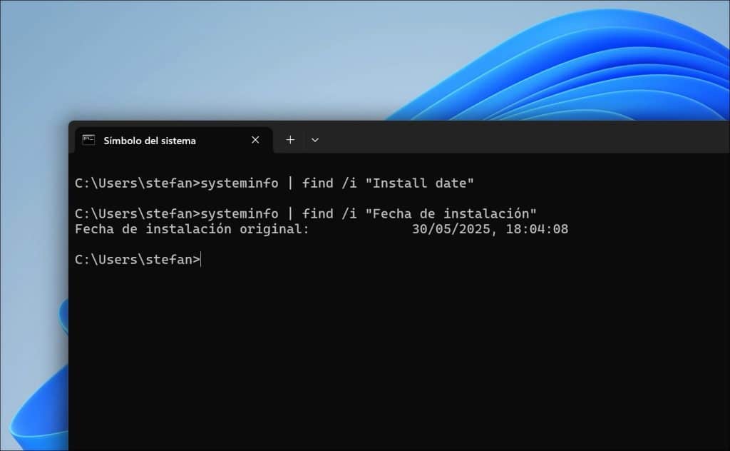 Obtener la fecha de instalación de Windows