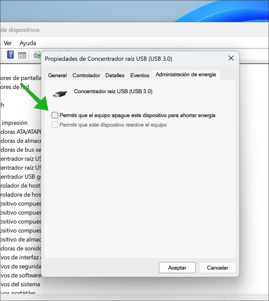 Permitir que el equipo apague este dispositivo para ahorrar energía