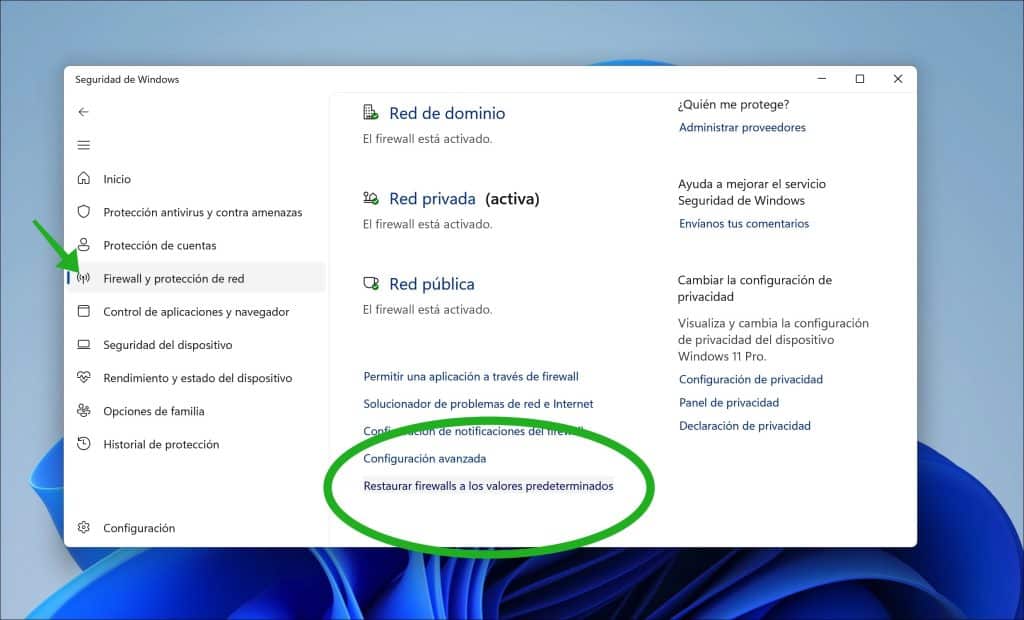 Restauratie van een firewall is vooraf bepaald