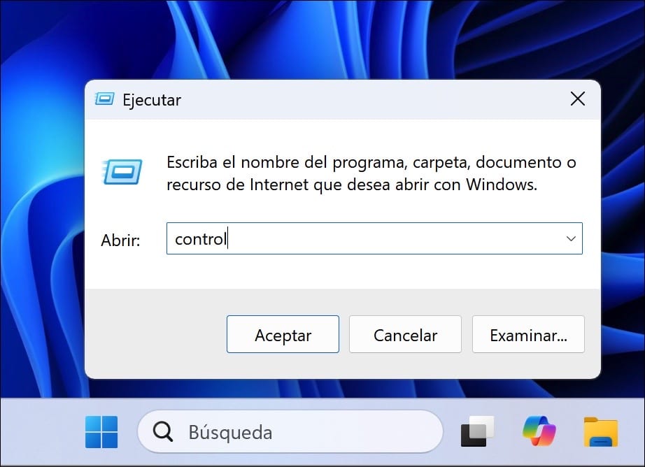 Se abrirá el panel de control