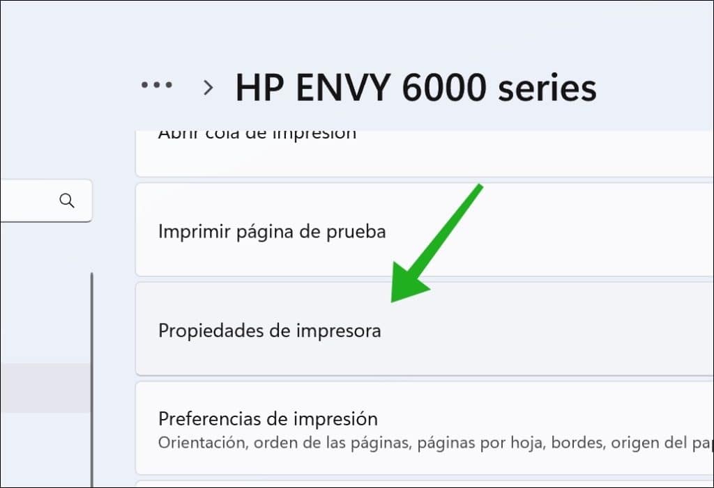 propiedades de la impresora