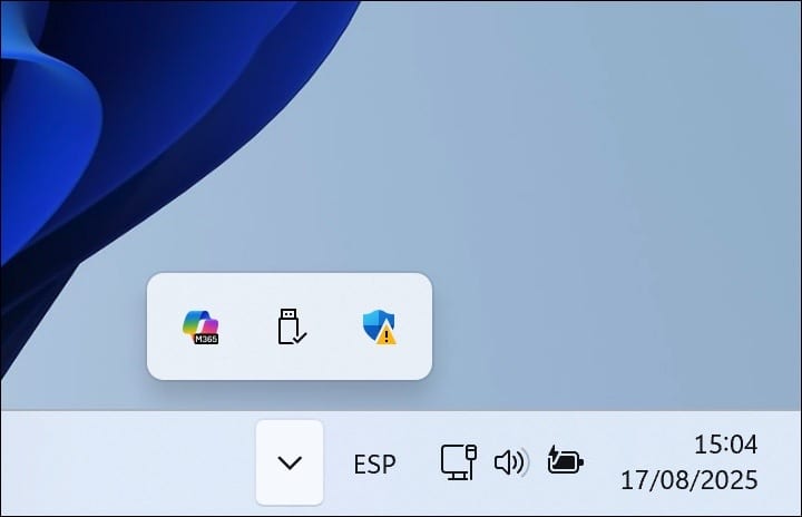 iconos del área de notificación