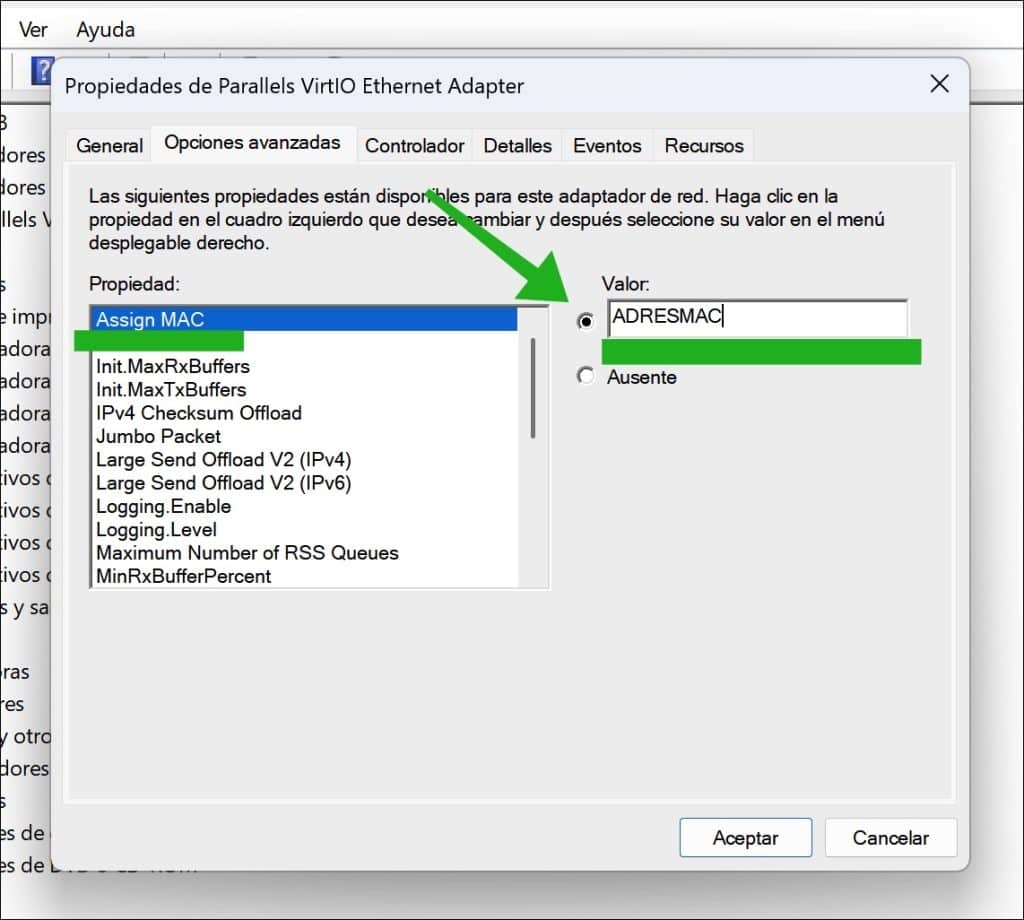 ¿Cómo cambio la dirección MAC en Windows 11?