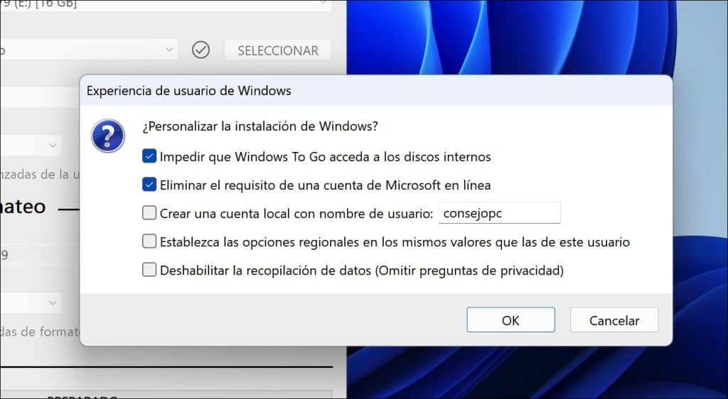 Experiencia de usuario de Windows