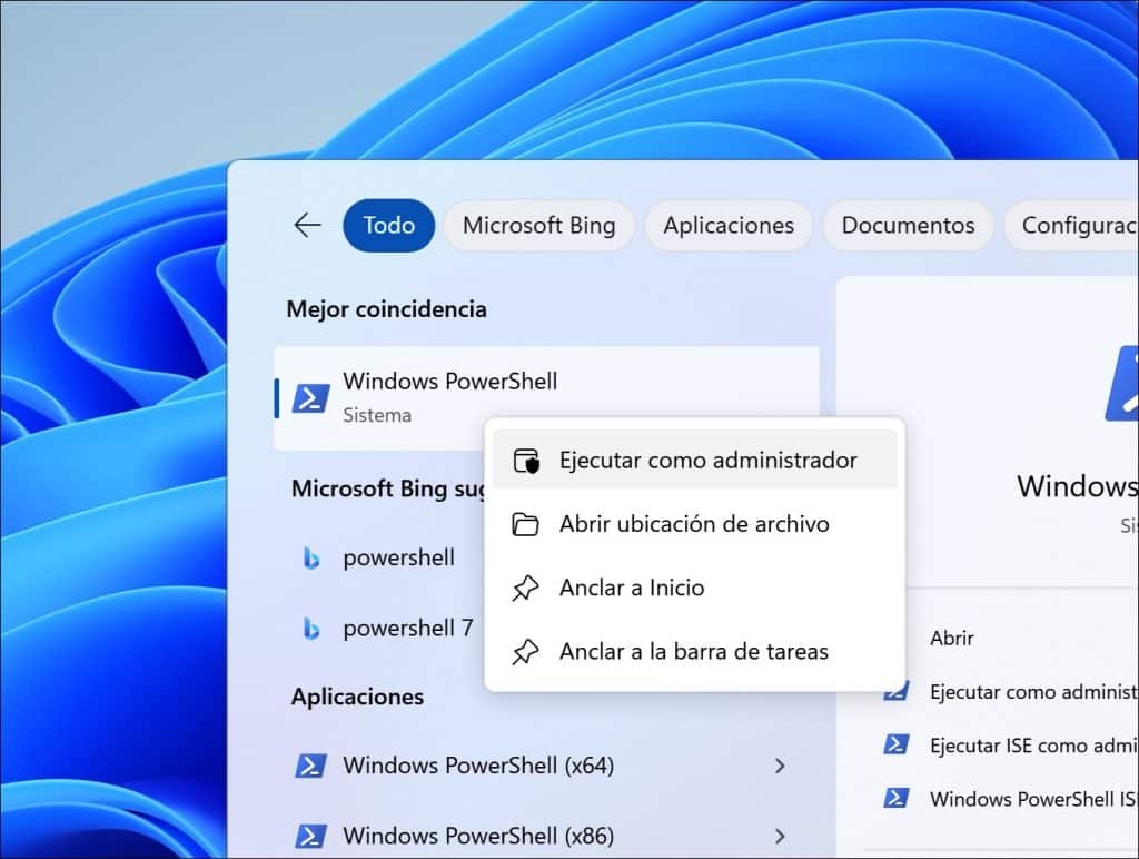 PowerShell como administrador