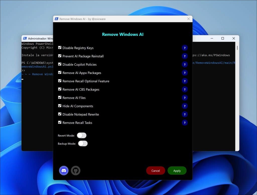 Eliminar todas las funciones de IA de Windows 11