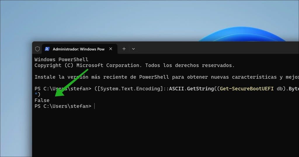 Verificar si los nuevos certificados de arranque seguro están presentes